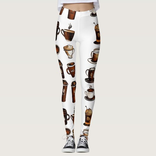 Koffieboonpatroon Leggings (Voorkant)