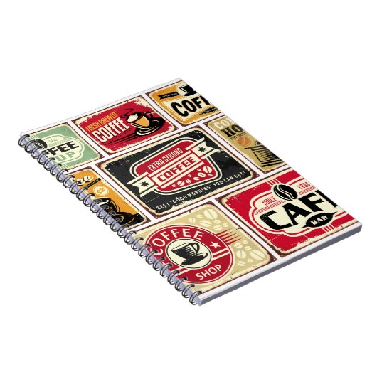 Koffieborden en labels collectie. Retro en vint Notitieboek (Rechterzijde)