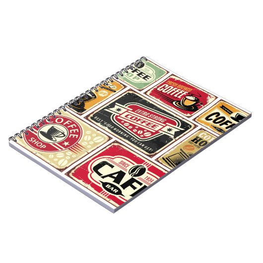 Koffieborden en labels collectie. Retro en vint Notitieboek (Linkerzijde)