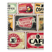 Koffieborden en labels collectie. Retro en vint Notitieboek (Voorkant)