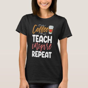 Koffiebranche Inspire Caffeine-vrouwenkoffie herha T-shirt