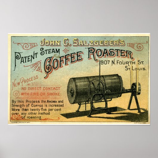 Koffiebrander 1884 Reclamekaart Poster (Voorkant)