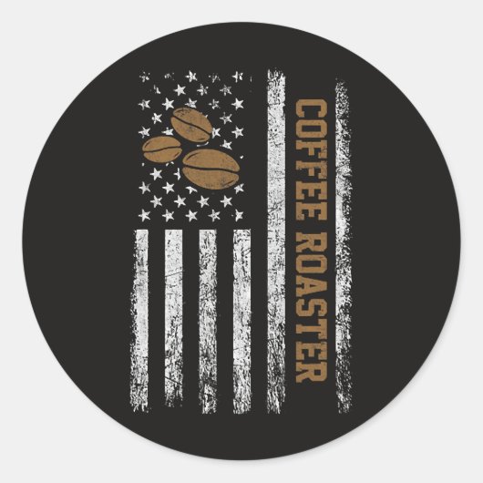 Koffiebrander Ronde Sticker (Voorkant)