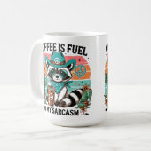 Koffiebrandstof Sarcasme Funny Raccoon Koffiemok (Voorkant links)
