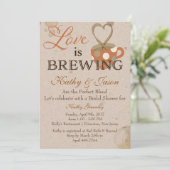 Koffiebridal Shower-uitnodiging Kaart (Staand voorkant)