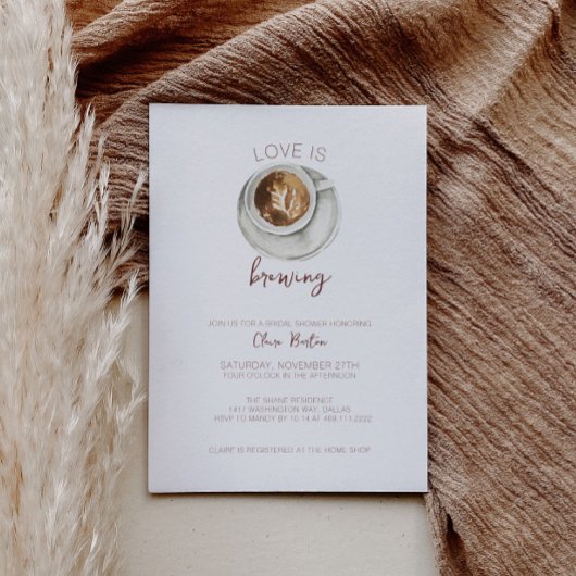 Koffiebridal Shower-uitnodiging Kaart