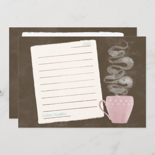 Koffiebriefkaart Notitiekaartje (Voorkant / Achterkant)