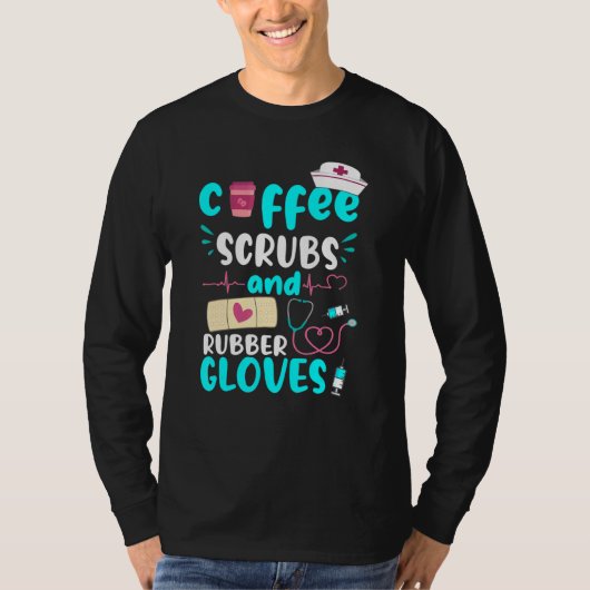 Koffiebrokjes Rubber handschoenen Rn geregistreerd T-shirt (Voorkant)