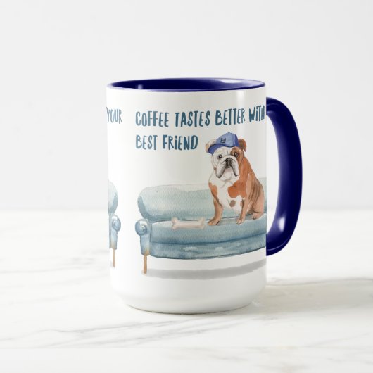 Koffiebroodjes beter... Engelse Bulldog Edition Mok (Voorkant rechts)