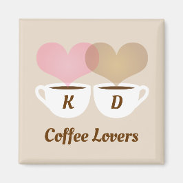 Koffiebroodjes Roze bruine Initialen voor aangepas Magneet