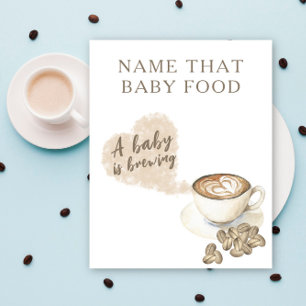 Koffiebrouwen baby shower Babyvoedsel spel Poster