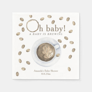 Koffiebrouwen Baby shower Servet