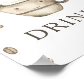 Koffiebrouwen babyshower drankjes poster (Hoek)