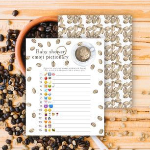 Koffiebrouwen babyshower Emoji-beeldspel