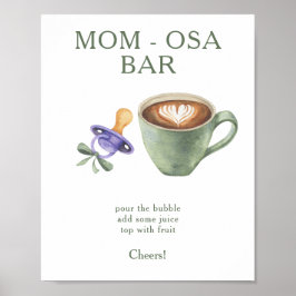 Koffiebrouwende baby shower Momosa bar Poster