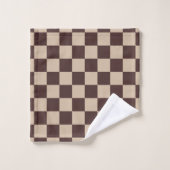 koffiebruin dambord bad handdoek (Wasdoekje)