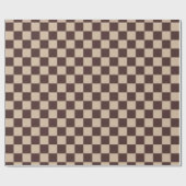 koffiebruin dambord cadeaupapier (Vlak)