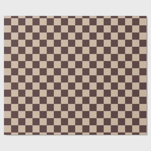 koffiebruin dambord cadeaupapier (Vlak)