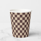 koffiebruin dambord papieren bekers (Achterkant)