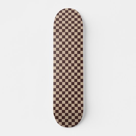 koffiebruin dambord persoonlijk skateboard (Voorkant)