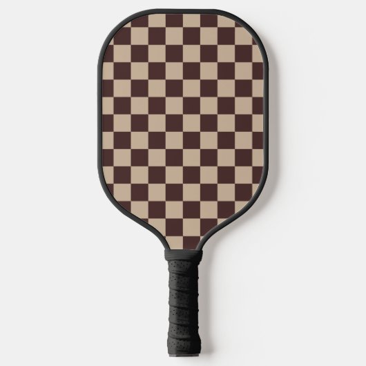 koffiebruin dambord pickleball paddle (Voorkant)