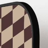 koffiebruin dambord pickleball paddle (Links Detail)