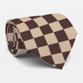 koffiebruin dambord stropdas (Opgerold)