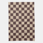 koffiebruin dambord theedoek (Verticaal)