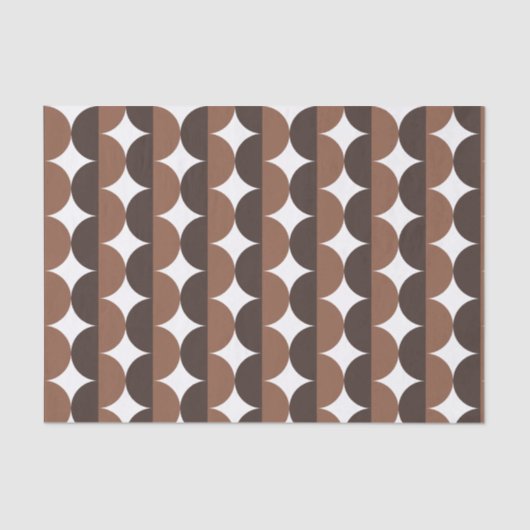 Koffiebruin Mocha Century Modern Wavy Tissuepapier (Voorkant)