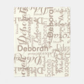 Koffiebruine ondertonen Namen op Ivoor Light Cream Fleece Deken (Voorkant)