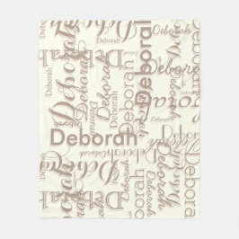 Koffiebruine ondertonen Namen op Ivoor Light Cream Fleece Deken