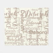 Koffiebruine ondertonen Namen op Ivoor Light Cream Fleece Deken (Voorkant (Horizontaal))