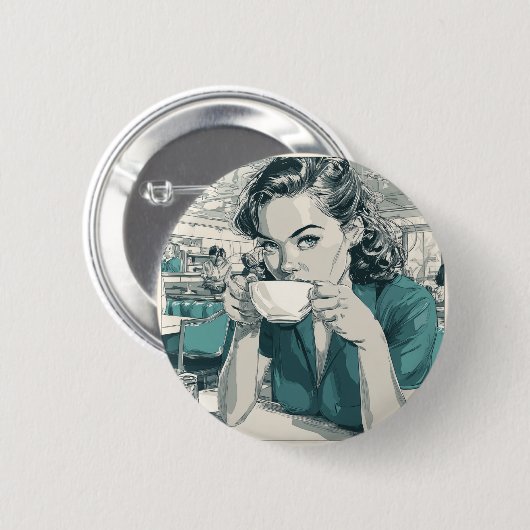KoffieButton Ronde Button 5,7 Cm (Voorkant /achterkant)