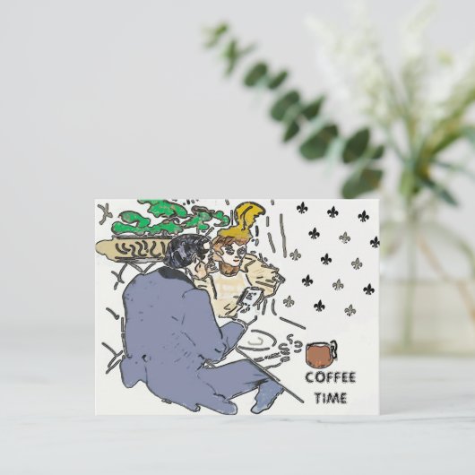 Koffiecafé,  Ansichtkaart Briefkaart (Staand voorkant)