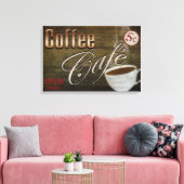 KOFFIECAFÉ' TEKEN - 24 X 16 WIKKELDOEK CANVAS AFDRUK (Insitu (Woonkamer))