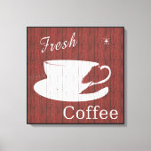 Koffiecanvas met weed - rood canvas afdruk (Voorkant)