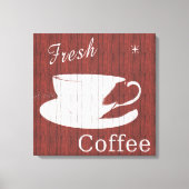 Koffiecanvas met weed - rood canvas afdruk (Voorkant)