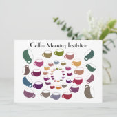 Koffiecirculaire uitnodigingskaart kaart (Staand voorkant)