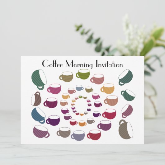 Koffiecirculaire uitnodigingskaart kaart (Staand voorkant)