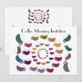 Koffiecirculaire uitnodigingskaart kaart (Voorkant / Achterkant)