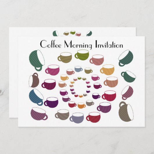 Koffiecirculaire uitnodigingskaart kaart (Voorkant / Achterkant)