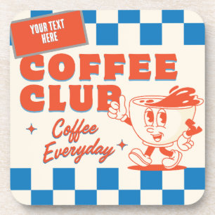 koffieclub - retro diner jaren 50 aangepaste tekst bier onderzetter