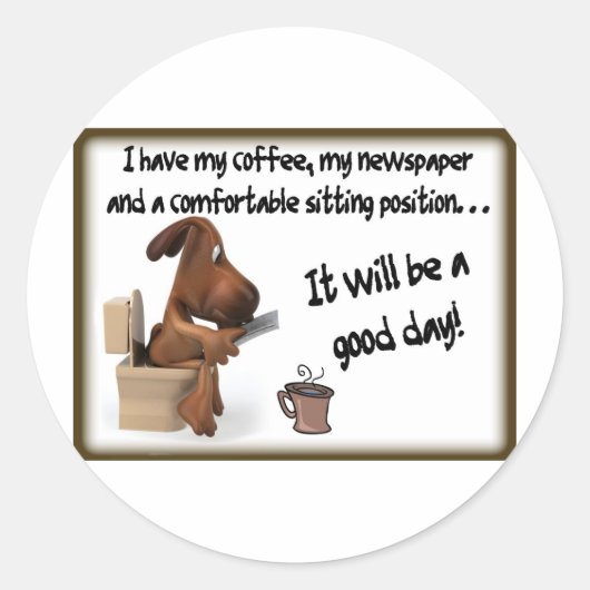 Koffiecomfort Ronde Sticker (Voorkant)