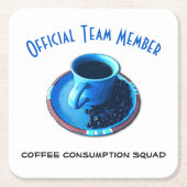 Koffieconsument Squad Blue Cup Saucer Custom Kartonnen Onderzetters (Voorkant)