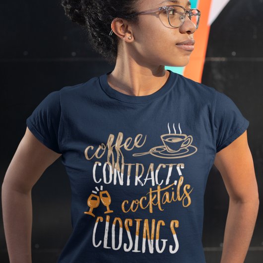 Koffiecontract Cocktails Sluitingen Onroerend goed T-shirt