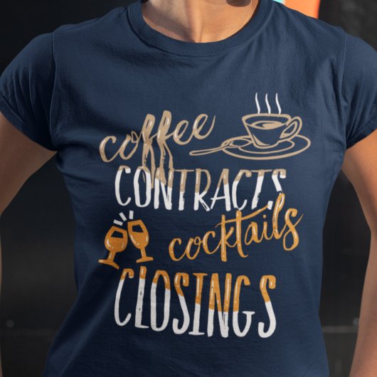 Koffiecontract Cocktails Sluitingen Onroerend goed T-shirt