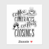 Koffiecontracten Cocktails Sluiter Sticker (Vel)