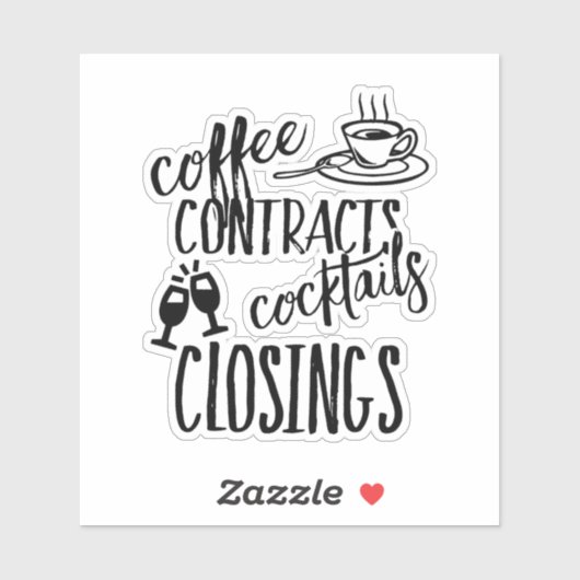 Koffiecontracten Cocktails Sluiter Sticker (Vel)