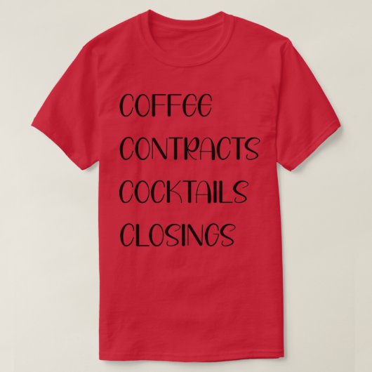 Koffiecontracten Cocktails Sluiting 2 T-shirt (Design voorkant)