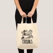Koffiecontracten Cocktails Sluiting Realtor Tote Bag (Voorkant (product))